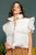 Ruffle Sleeve Crop Down Vest - Cream