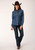 ROPER WOMEN'S L/S SHIRT SNAP RETRO PIPED FANCY YOKE 1724 NAVY/KHAKI FLORAL WALLPAPER PRT
