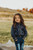 GIRLS L/S SHIRT SNAP RETRO PIPED FANCY YOKE 1724 NAVY/KHAKI FLORAL WALLPAPER PRT