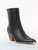 Women Chunky Heel Pointed Toe Ankle Bootie - Black