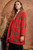 Multi Flannel Loose Fit Pocket Open Long Jacket - Red Multi
