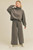Grey Draped Mock Neck Top & Wide Leg Pant Set