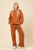 Quilted Double Knit Loungewear Top & Pants Set - Camel