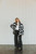 Mineral-Washed Cargo Style Wide-Leg Pants - Black