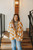 Check Dropped Shoulders Cardigan - White & Taupe