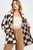 Check Dropped Shoulders Cardigan - White & Brown