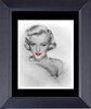 Marilyn Monroe With Pearls And Red Lips Modern Art Framed Print