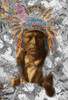 Poster Big Face Native American Indian warrior 12 x 18