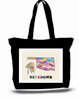 Oklahoma City and State Skyline Watercolor Tote Bags