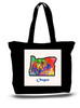 Oregon City and State Skyline Watercolor Tote Bags