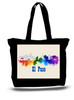 El Paso 2 City and State Skyline Watercolor Tote Bags