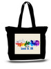 Lincoln City and State Skyline Watercolor Tote Bags