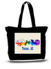 Tucson City and State Skyline Watercolor Tote Bags