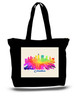 Columbus City and State Skyline Watercolor Tote Bags