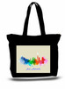 San Antonio City and State Skyline Watercolor Tote Bags