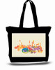 Chicago City and State Skyline Watercolor Tote Bags
