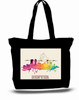 Denver City and State Skyline Watercolor Tote Bags