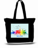 Miami City and State Skyline Watercolor Tote Bags