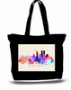 NYC City and State Skyline Watercolor Tote Bags