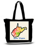 West Virginia City and State Skyline Watercolor Tote Bags