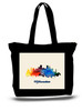 Milwaukee City and State Skyline Watercolor Tote Bags