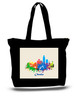 Omaha City and State Skyline Watercolor Tote Bags
