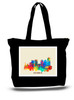 Boston1 City and State Skyline Watercolor Tote Bags