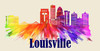 Louisville License Pate Watercolor Skyline Art