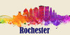 Rochester License Pate Watercolor Skyline Art