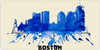 Boston License Pate Watercolor Skyline Art