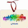 City Of Orlando Magic Watercolor Skyline Chirstmas Ormanent
