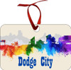 City Of Dodge City 1881 Watercolor Skyline Chirstmas Ormanent