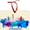City Of Indianapolis Watercolor Skyline Chirstmas Ormanent