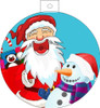 Santa Claus And The Snowman Christmas Ornament