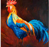 Set of 4 Coaters Chicken Painting Rooster