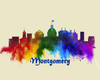 City Of Montgomery Watercolor Skyline Art