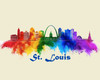 City Of St Louis Watercolor Skyline Art