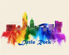 City Of Little Rock Watercolor Skyline Art