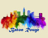 City Of Baton Rouge Watercolor Skyline Art