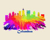 City Of Columbus Watercolor Skyline Art