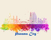 City Of Panama  Watercolor Skyline Art