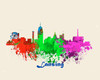 City Of Lansing Watercolor Skyline Art
