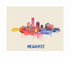 City Of Milwaukee Watercolor Skyline Art