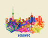 City Of Toronto Watercolor Skyline Art