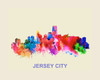 City Of Jersey City Watercolor Skyline Art