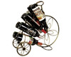 Bicycle Wheel holds 4 bottle Wine Rack and Bottle Holder