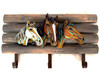  Horses 3 Hooks Coat Wall rack Hanging Unit  Old West Style   17 inches wide