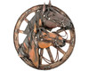 2 HORSE HEADS ON A WAGON WHEEL 15"