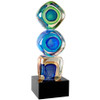 9 1/4" Stacked Blocks   Art Glass Hand made Hand Blown Sculpture