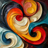 Paint Swirls  Abstract Art  Print Wall Art Decor Poster or Canas Art